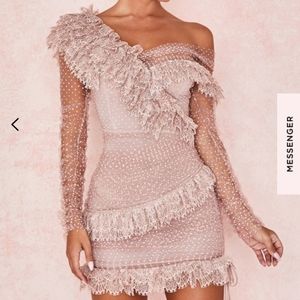 House of CB Blush Lace Mini Dress